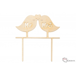 Topper ślubny Ptaszki Mr&Mrs A608
